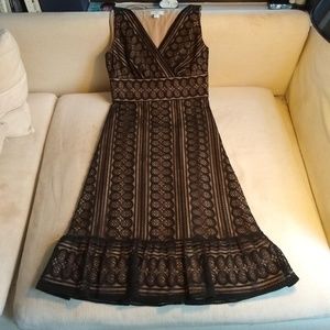 Ann Taylor LOFT Black Lace Overlay Dress - Size 6